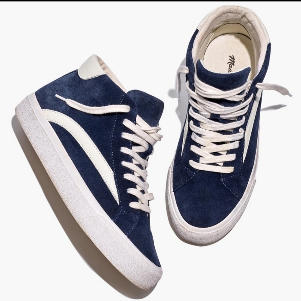 Madewell Sidewalk High Top Sneakers- Suede